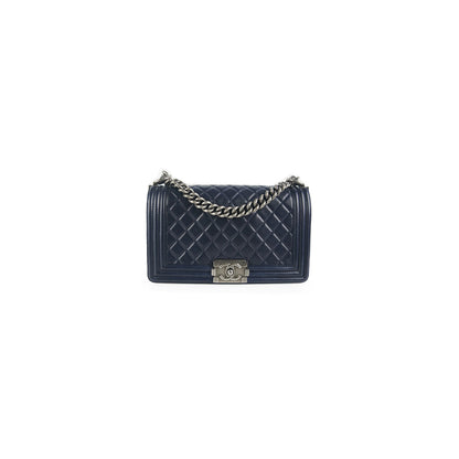Chanel Boy Old Medium Lambskin Navy