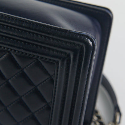 Chanel Boy Old Medium Lambskin Navy