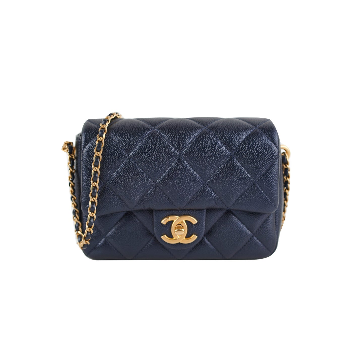 Chanel Perfect Mini Classic Flap Iridescent Navy