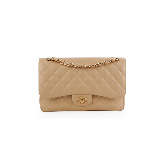 Chanel Classic Flap Jumbo Caviar Beige