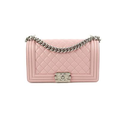 Chanel Calfskin Old Medium Boy Pink