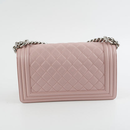 Chanel Calfskin Old Medium Boy Pink