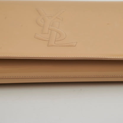 Saint Laurent Clutch Large Patent Clutch Beige