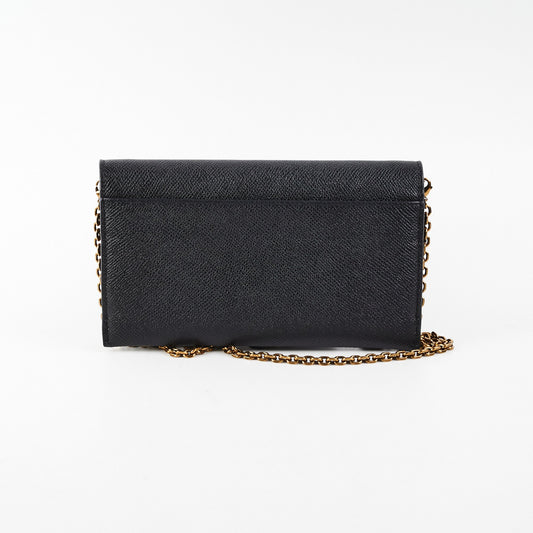 Dior Long Saddle Black Wallet On Chain WOC Crossbody Bag