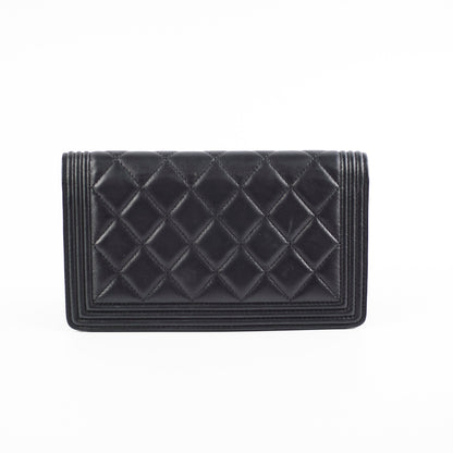 Chanel Boy Black Lambskin Wallet