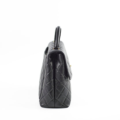 Chanel Kelly Caviar Top Handle Black