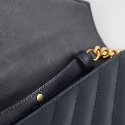 Saint Laurent Clutch with Detachable Chain Navy