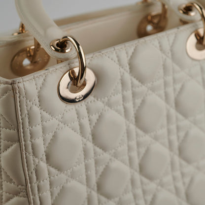 Christian Dior Lady Dior Medium White