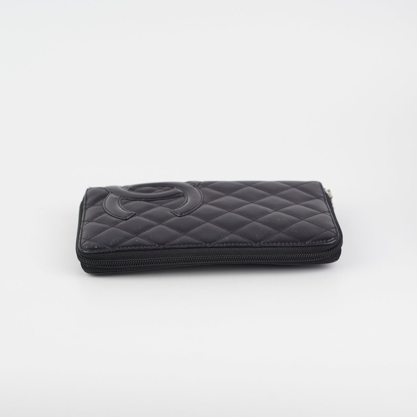 Chanel Cambon Long Calfskin Zip Wallet Black