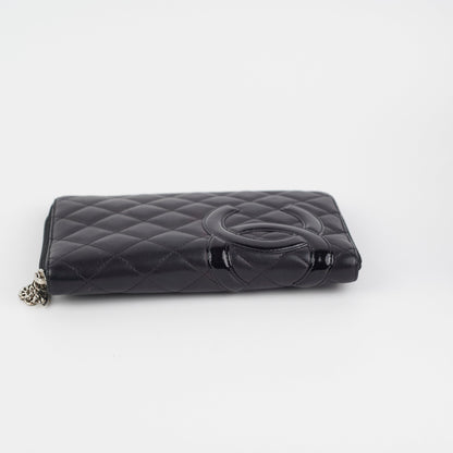 Chanel Cambon Long Calfskin Zip Wallet Black