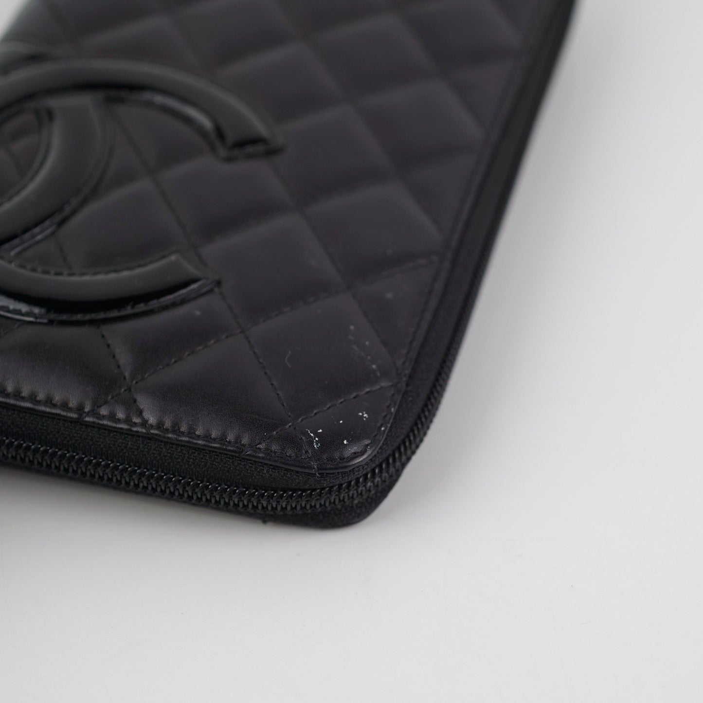 Chanel Cambon Long Calfskin Zip Wallet Black