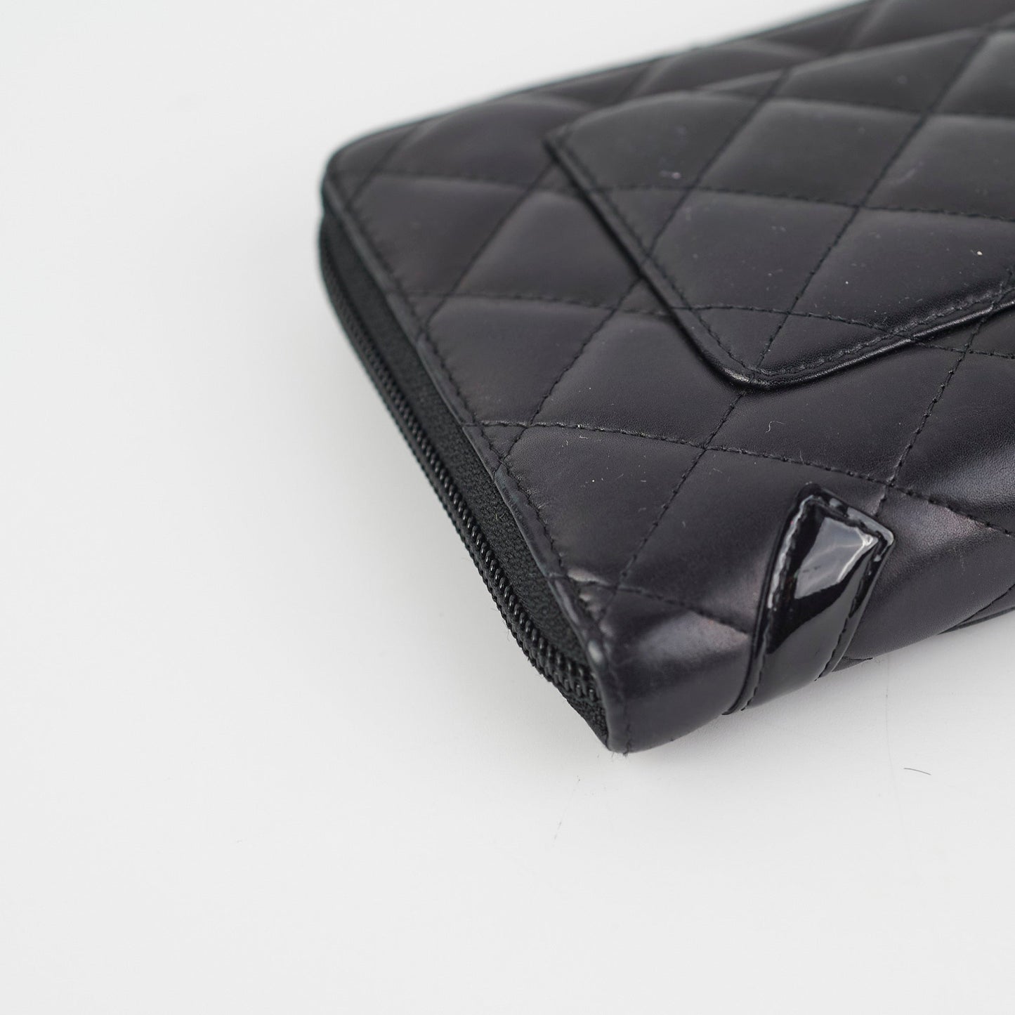 Chanel Cambon Long Calfskin Zip Wallet Black