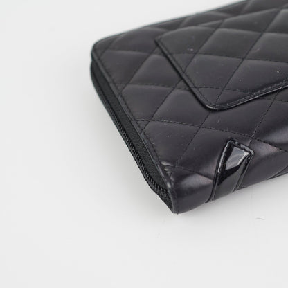 Chanel Cambon Long Calfskin Zip Wallet Black