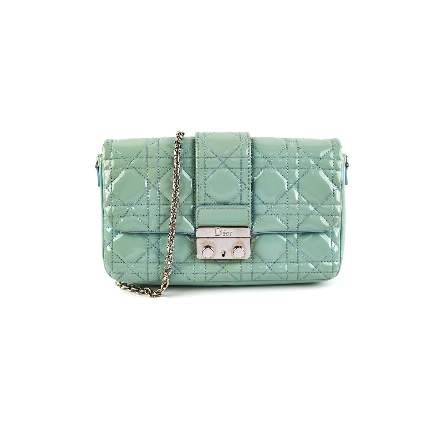 Christian Dior Lock Pouch Blue Patent