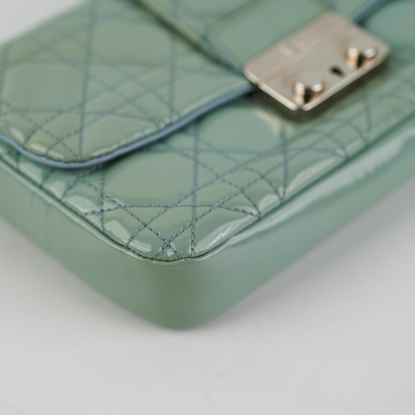 Christian Dior Lock Pouch Blue Patent