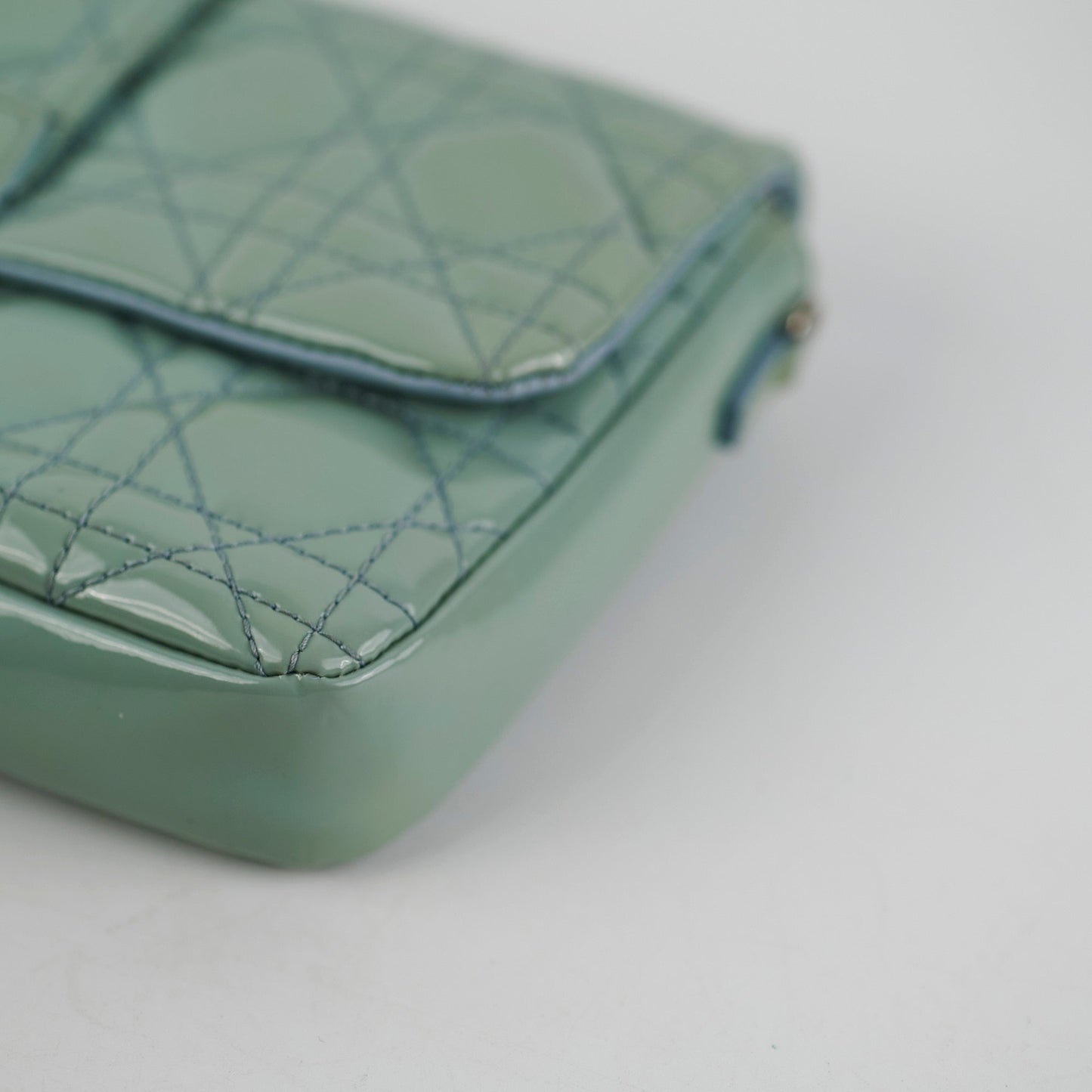 Christian Dior Lock Pouch Blue Patent