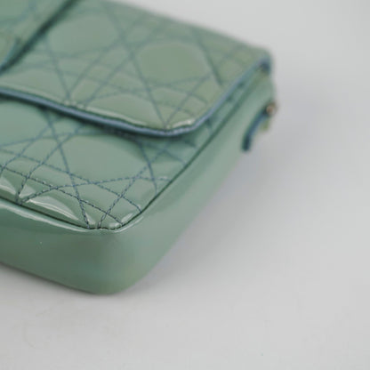 Christian Dior Lock Pouch Blue Patent