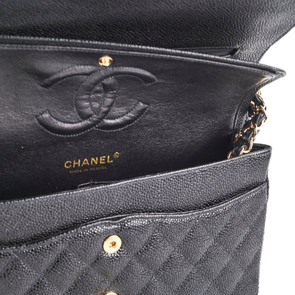 Chanel Medium/Large Classic Flap Caviar Black - Series 8