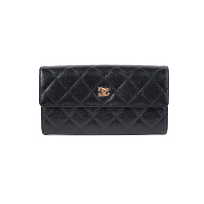 Chanel Caviar Quilted Large Wallet Black