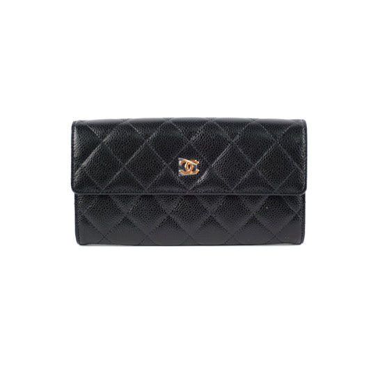 Chanel Caviar Quilted Large Wallet Black