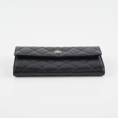 Chanel Caviar Quilted Large Wallet Black