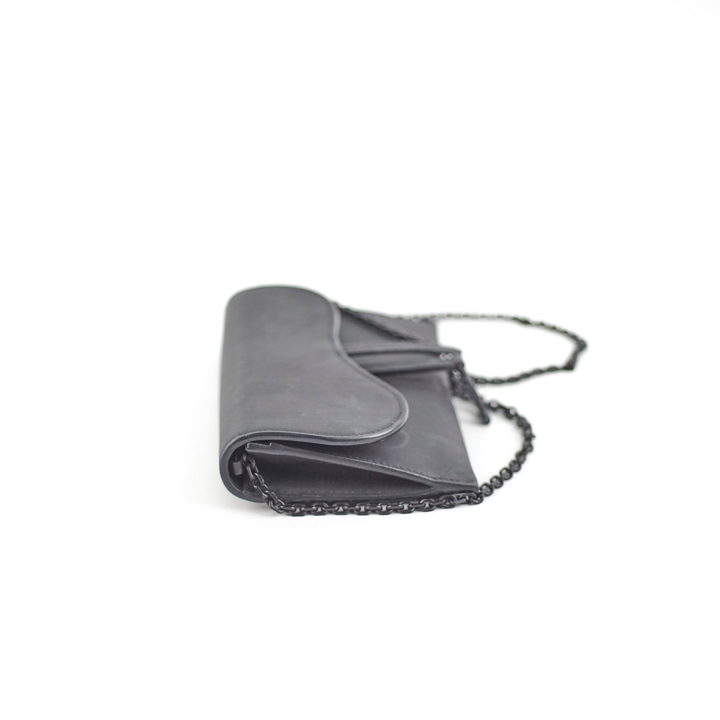 Christian Dior Saddle Pouch on Chain Ultramatte Black - April 2024