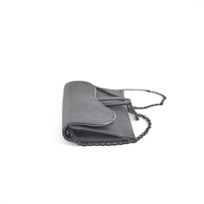 Christian Dior Saddle Pouch on Chain Ultramatte Black - April 2024