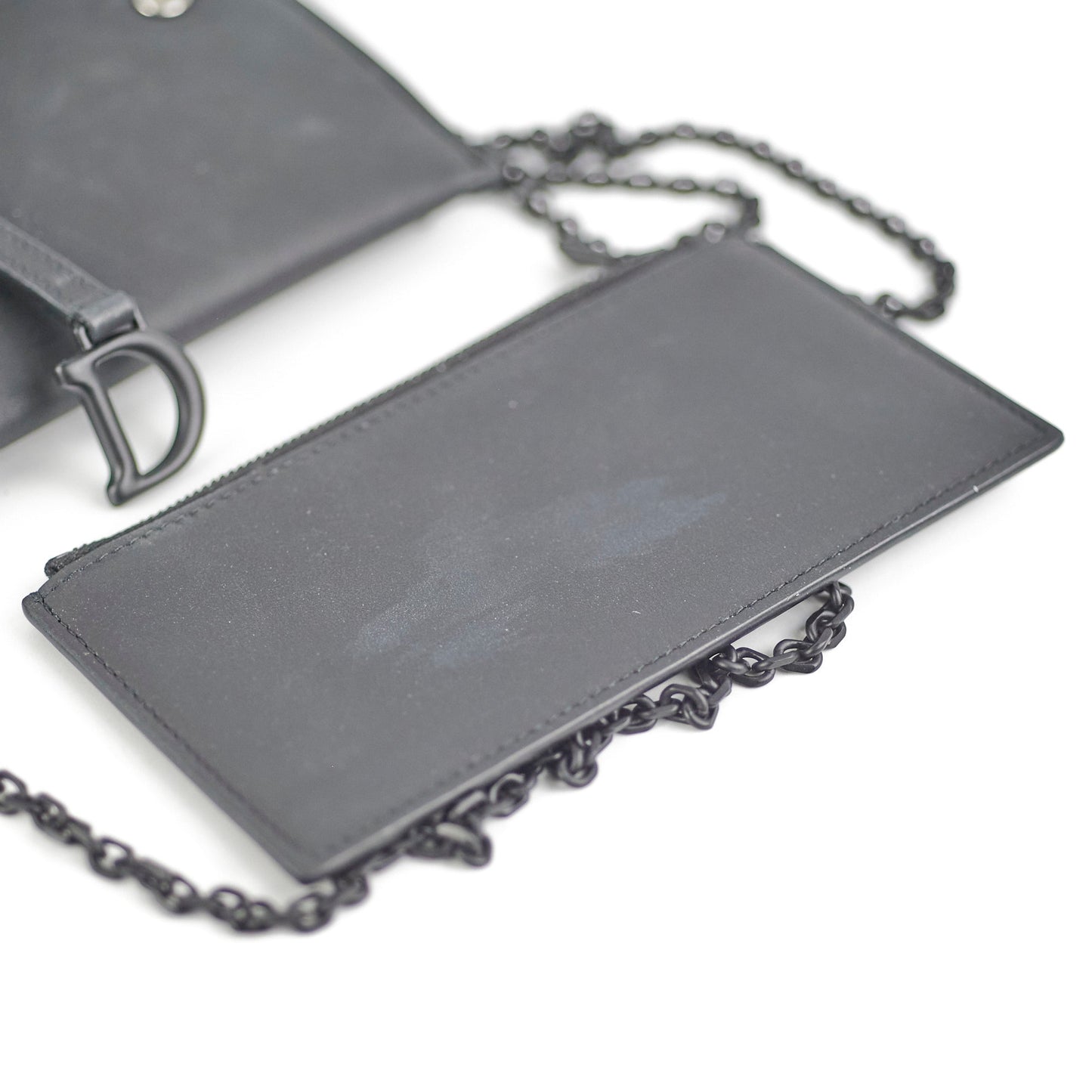 Christian Dior Saddle Pouch on Chain Ultramatte Black - April 2024