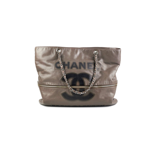 Chanel Grey Soft Calfskin Tote Bag