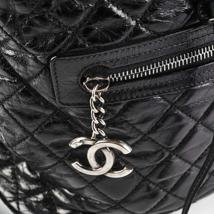 Chanel Black Distressed Calfskin Backpack