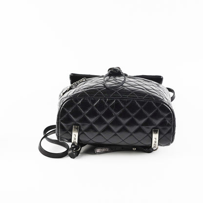 Chanel Black Distressed Calfskin Backpack