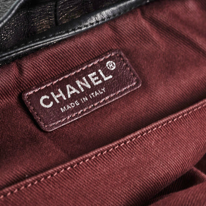 Chanel Black Distressed Calfskin Backpack