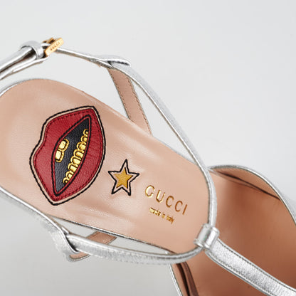 Gucci Platform Heel 38 Silver Black