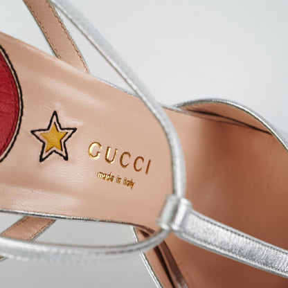 Gucci Platform Heel 38 Silver Black