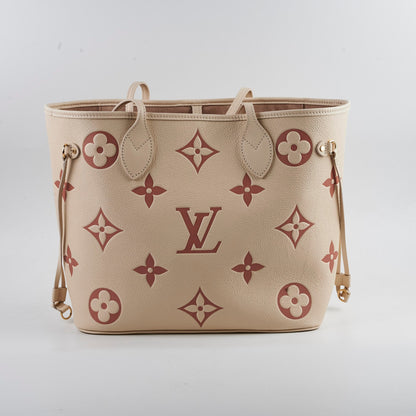 Louis Vuitton Neverfull MM Monogram Empreinte Creme/Rose Trianon