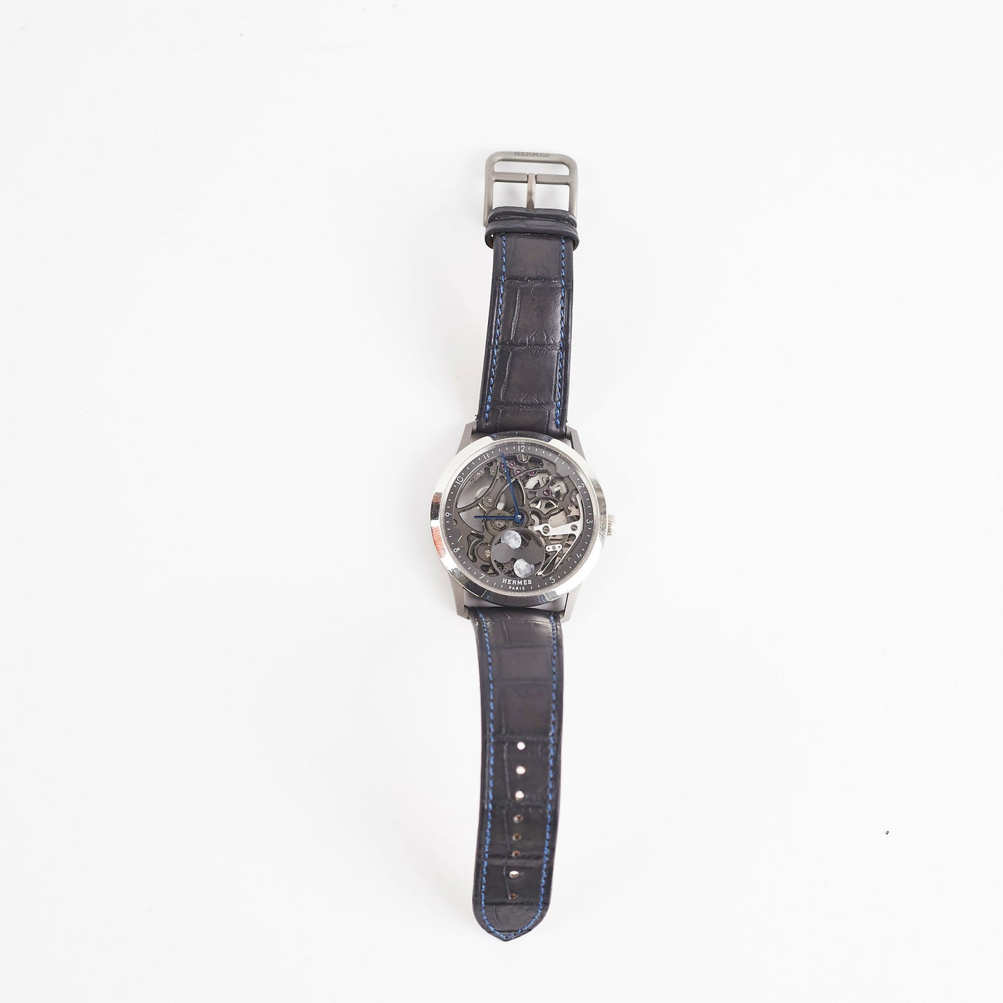 Hermes Slim D'Hermes Watch Squelette Lune 39.5MM Black