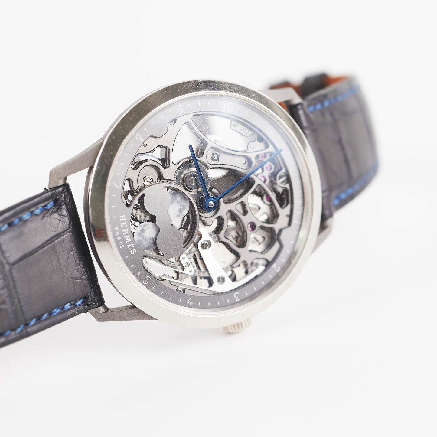Hermes Slim D'Hermes Watch Squelette Lune 39.5MM Black