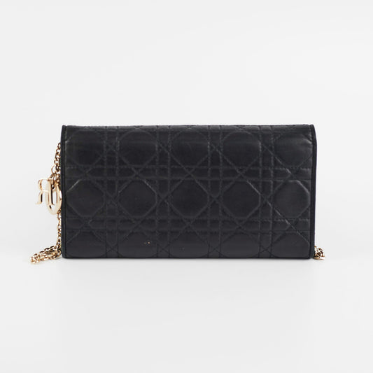 Christian Dior Cluitch Wallet On Chain WOC Black
