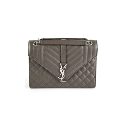 Saint Laurent Small Envelope Quilted Grey
