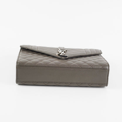 Saint Laurent Small Envelope Quilted Grey