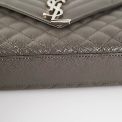 Saint Laurent Small Envelope Quilted Grey