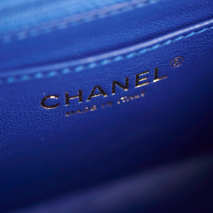 Chanel Mini Rectangular Chevron Blue