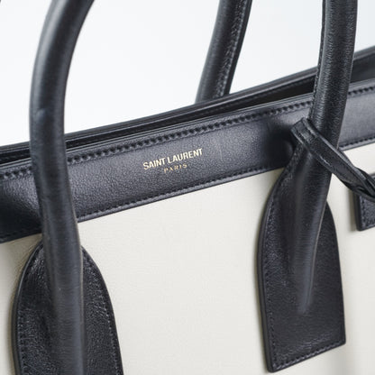 Saint Laurent Small Sac De Jour White/Black