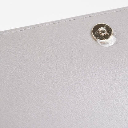 Dior Cannage Lambskin Silver Clutch