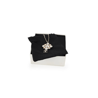 Chanel Crystal CC Logo Pendant Necklace Costume Jewellery