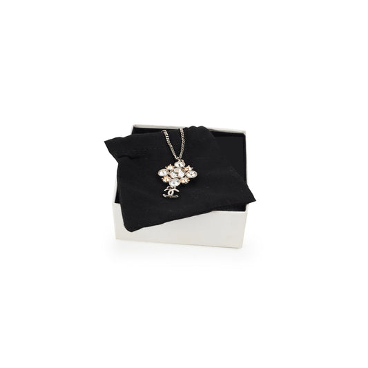 Chanel Crystal CC Logo Pendant Necklace Costume Jewellery