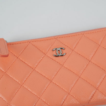 Chanel Classic Caviar Mini Pouch Coral