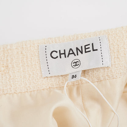 Chanel Pencil Skirt Ivory Size Euro 36