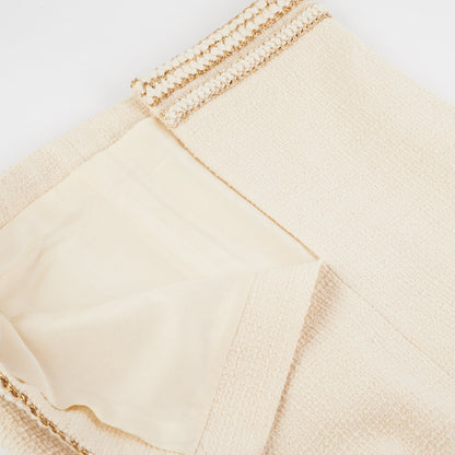 Chanel Pencil Skirt Ivory Size Euro 36