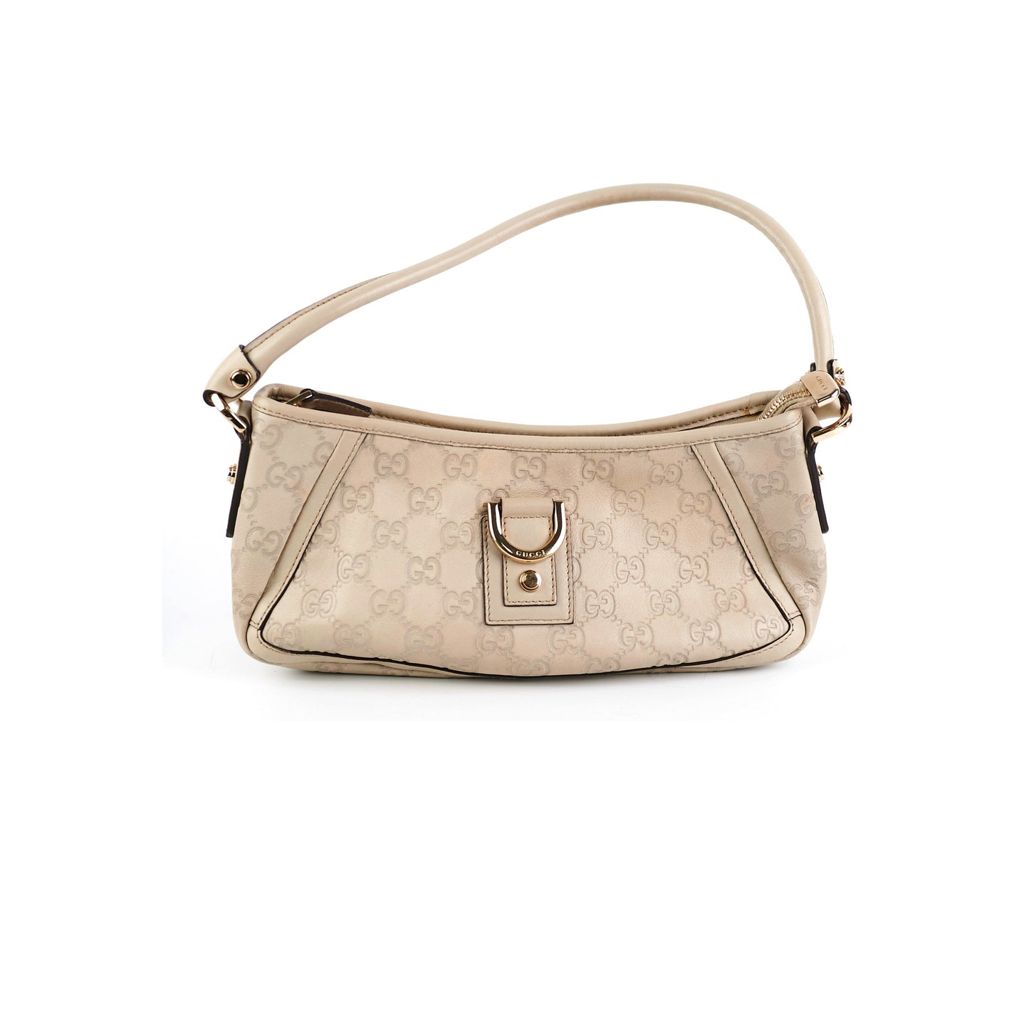 Gucci Ivory Guccissima D Ring Shoulder Bag